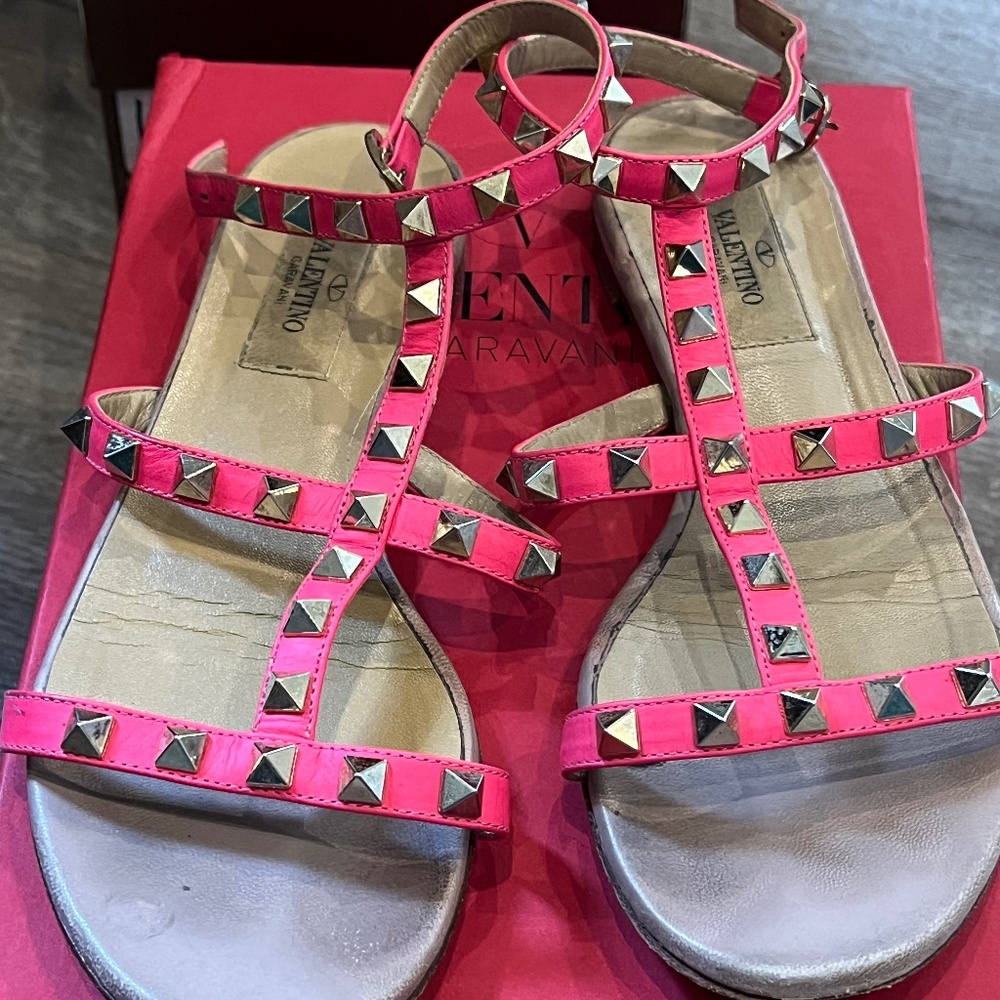Valentino Accents Leather Gladiator Sandals